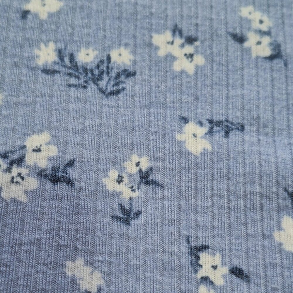 Light Blue Floral Ruffle Tee - Picture 4 of 5
